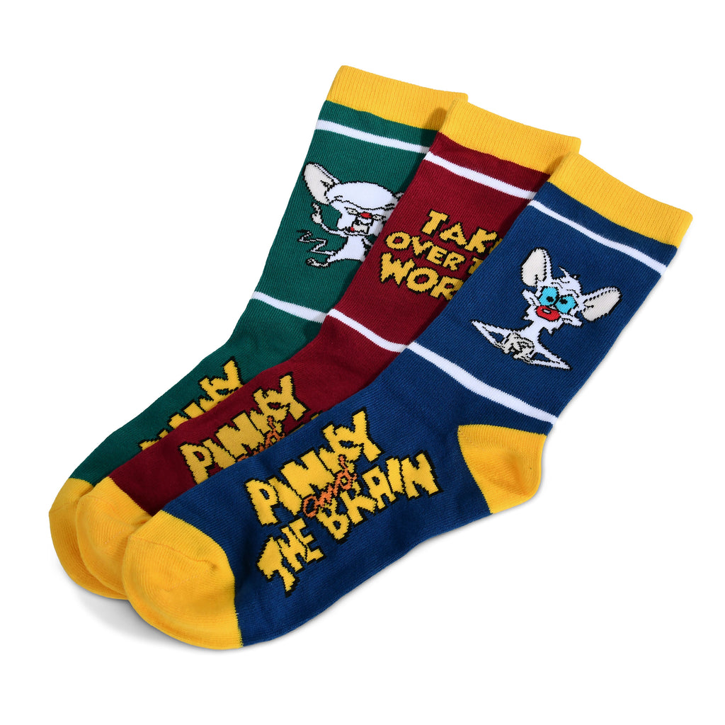 Imagen del producto Pinky y Cerebro - Set de 3 pares de calcetines Pinky y Cerebro en caja regalo