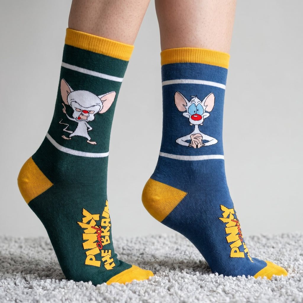 Imagen del producto Pinky y Cerebro - Set de 3 pares de calcetines Pinky y Cerebro en caja regalo