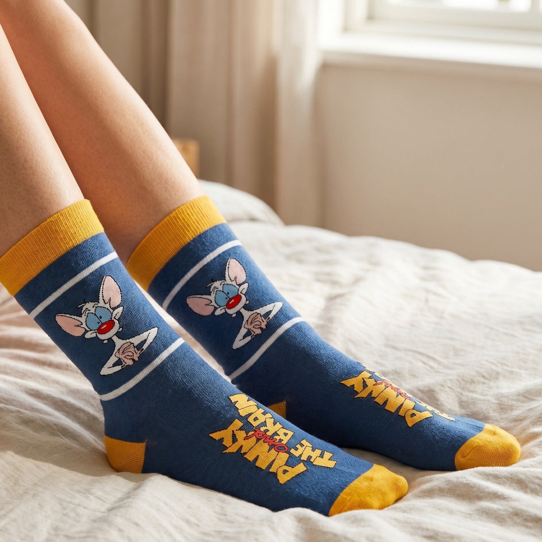 Imagen del producto Pinky y Cerebro - Set de 3 pares de calcetines Pinky y Cerebro en caja regalo