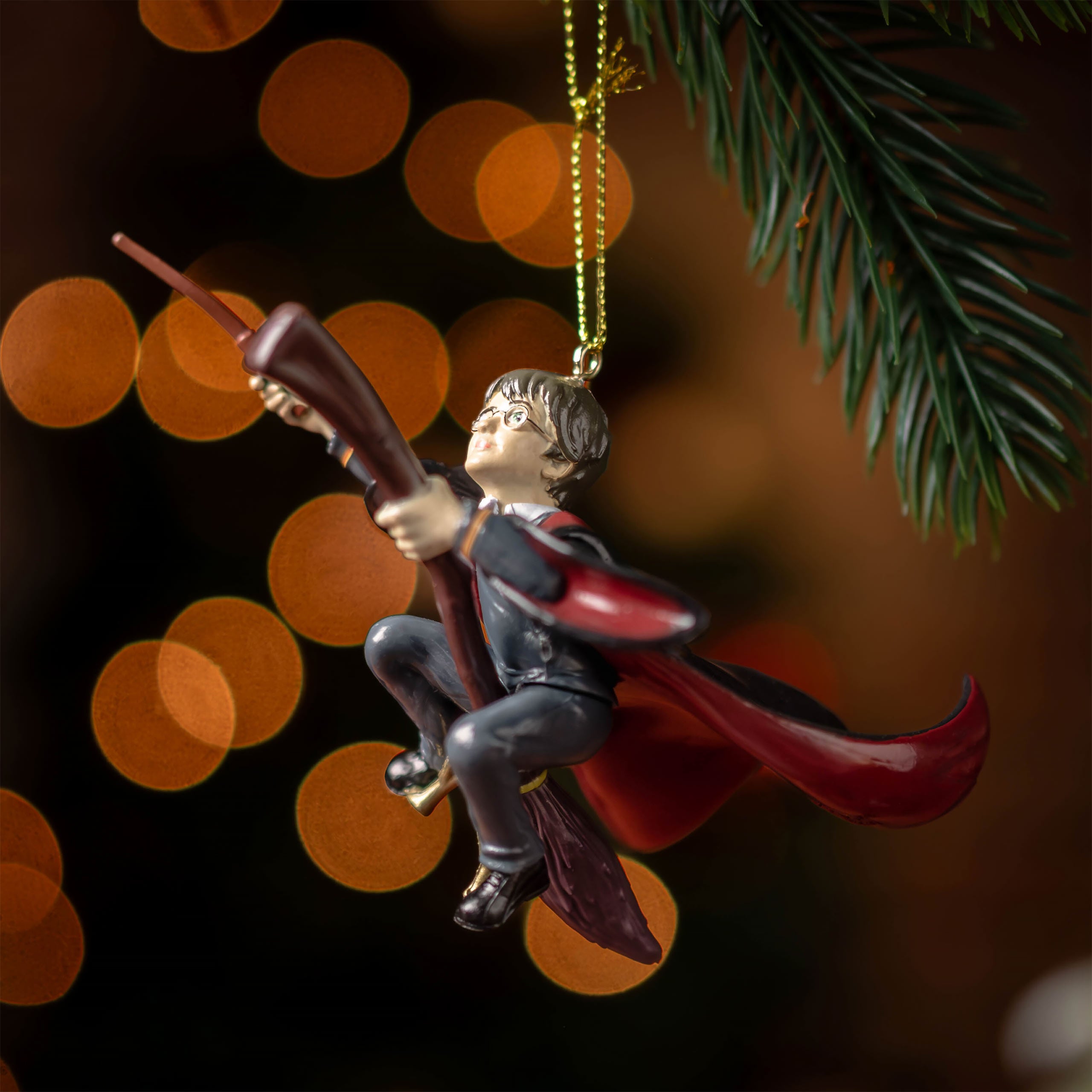 Imagen del producto Adorno para árbol de Navidad Harry con Nimbus 2000 - Harry Potter