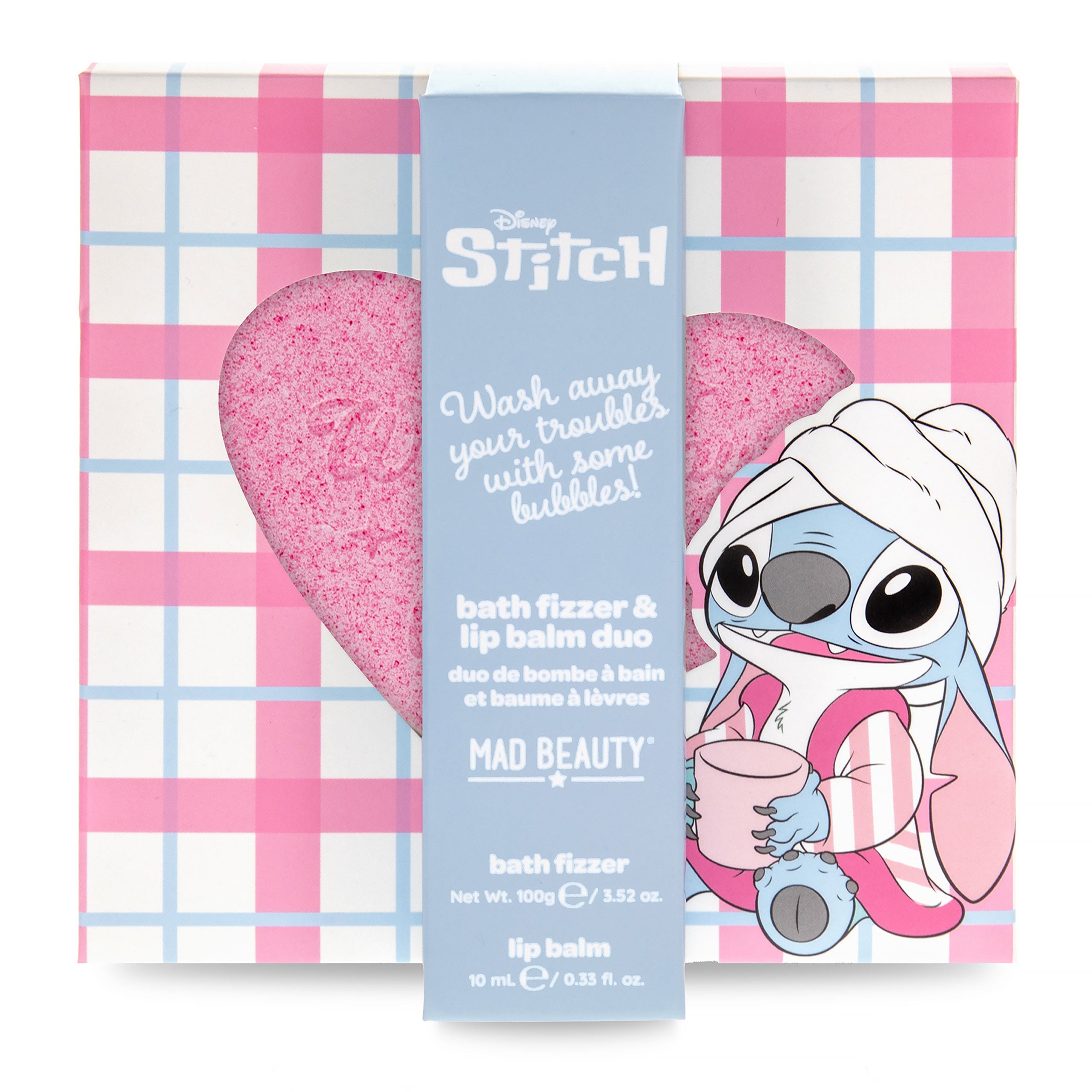 Imagen del producto Set cosmético Stitch de bálsamo labial y bomba efervescente de baño - Lilo & Stitch