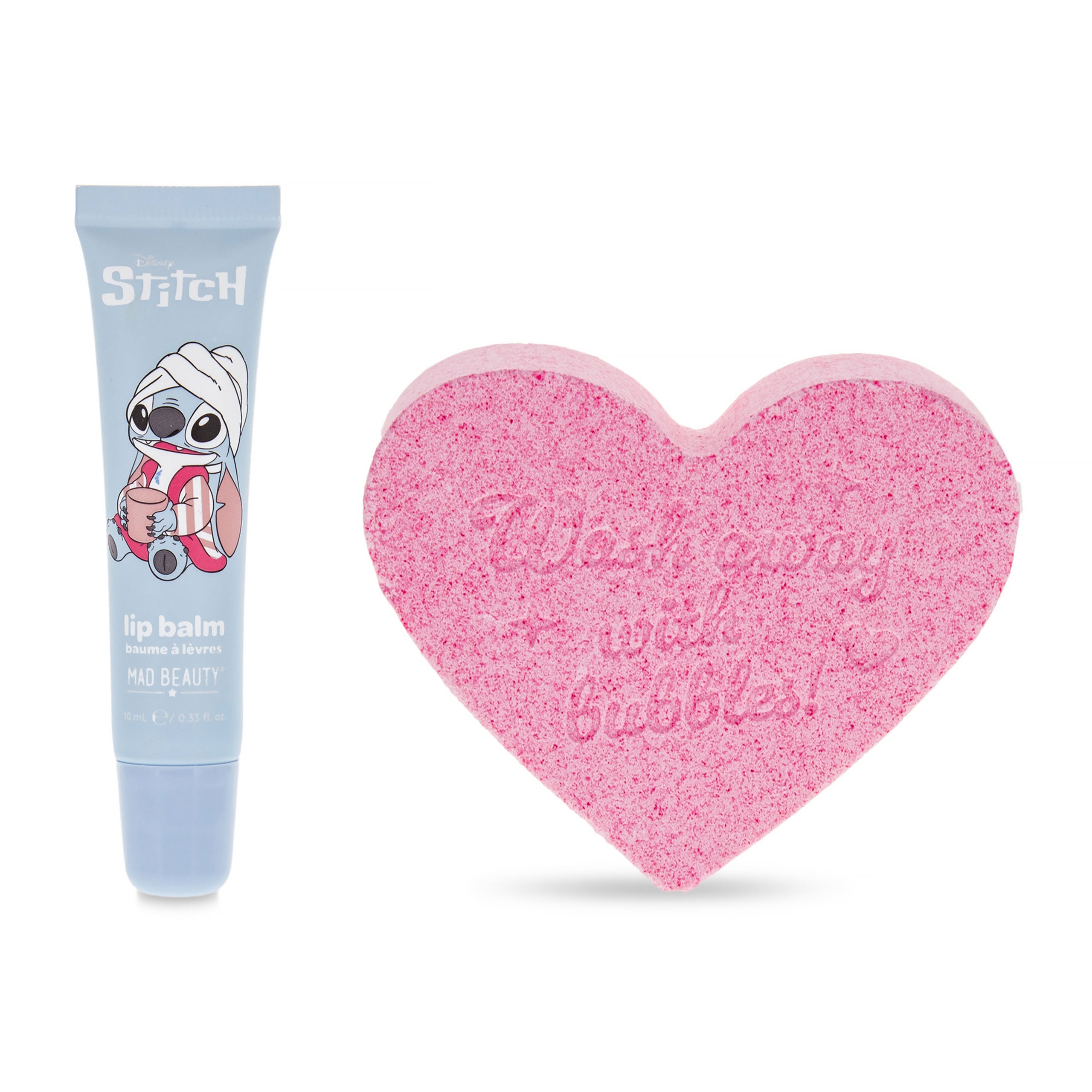 Imagen del producto Set cosmético Stitch de bálsamo labial y bomba efervescente de baño - Lilo & Stitch