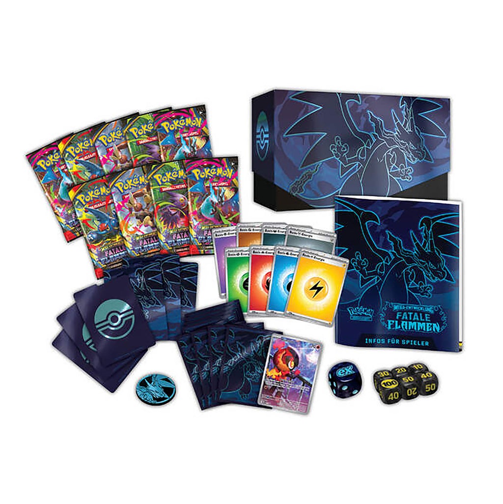 Imagen del producto Pokemon - Llamas fatales Megaevolución Caja de Entrenador Élite versión alemana