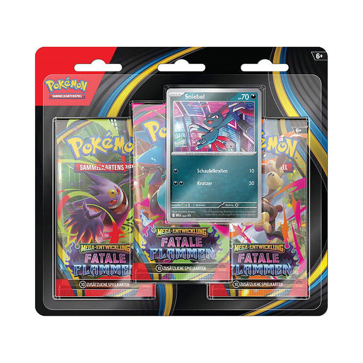 Imagen del producto Pokémon - Llamas Fatales Mega Evolución Blíster 3-pack Versión alemana