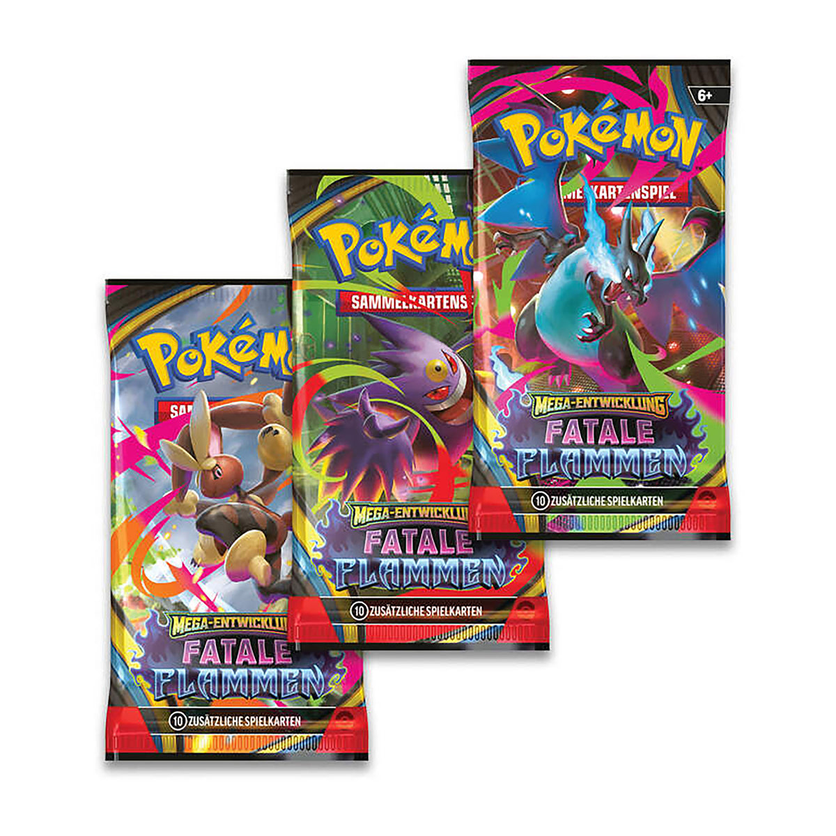 Imagen del producto Pokémon - Llamas Fatales Mega Evolución Blíster 3-pack Versión alemana