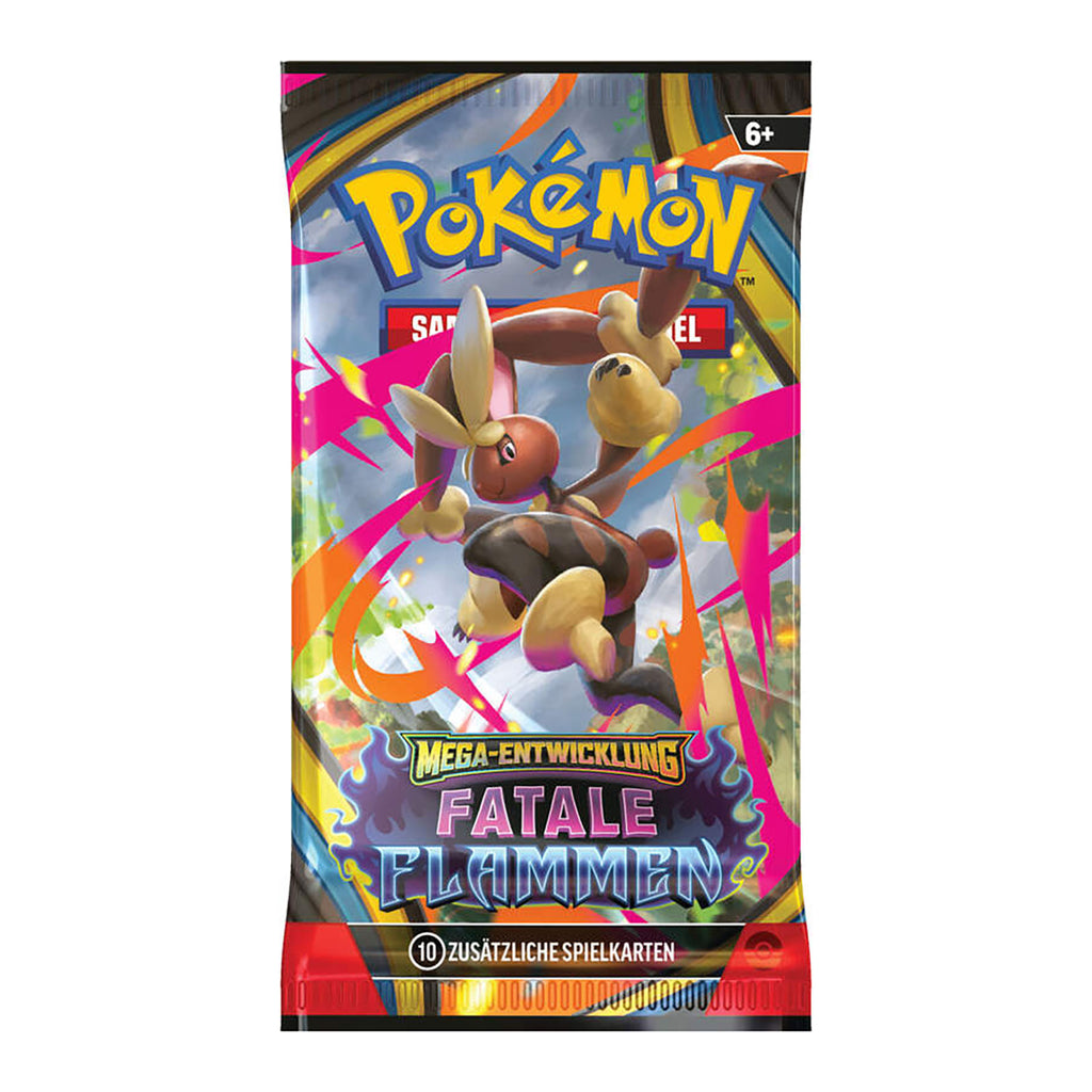 Imagen del producto Pokémon – Sobre de refuerzo de cartas coleccionables Mega-Evolución Llamas Fatales