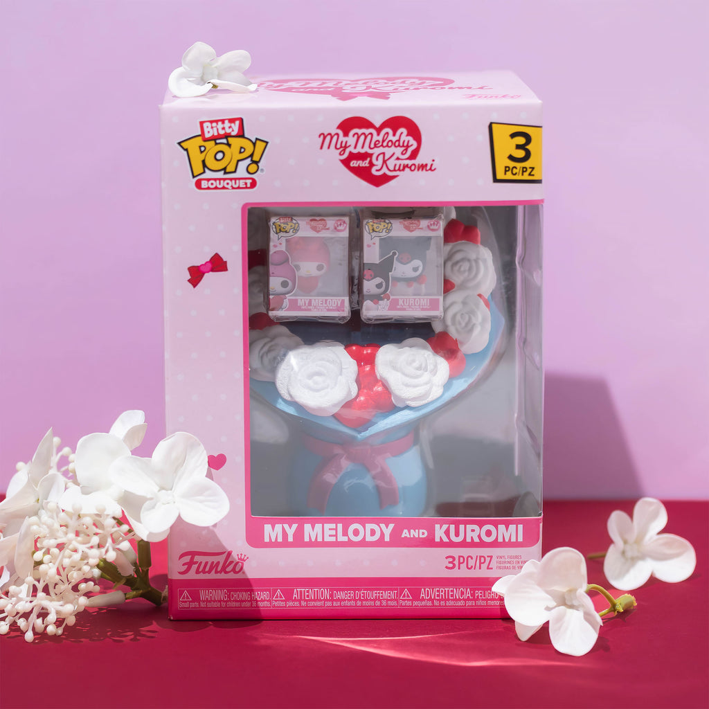 Imagen del producto Hello Kitty and Friends Kuromi y Hello Kitty Valentines Funko Bitty Pop Bouquet - Sanrio