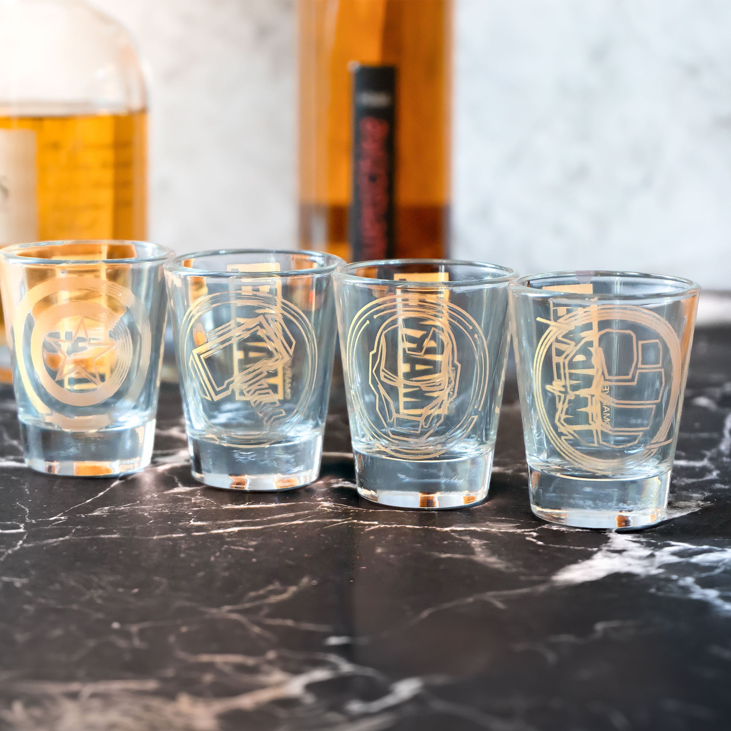 Imagen del producto Marvel - Symbols set de 4 vasos de chupito