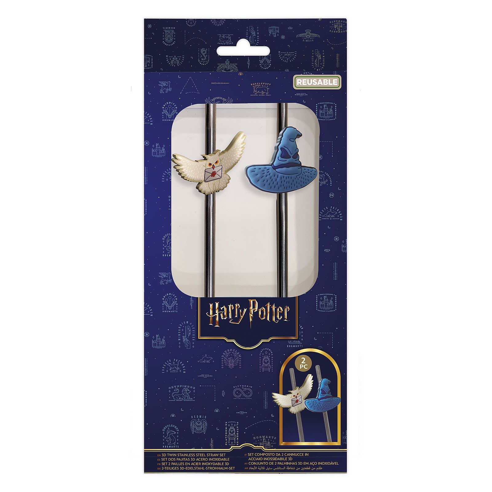 Imagen del producto Harry Potter - Set de 2 Pajitas Sombrero Seleccionador y Hedwig
