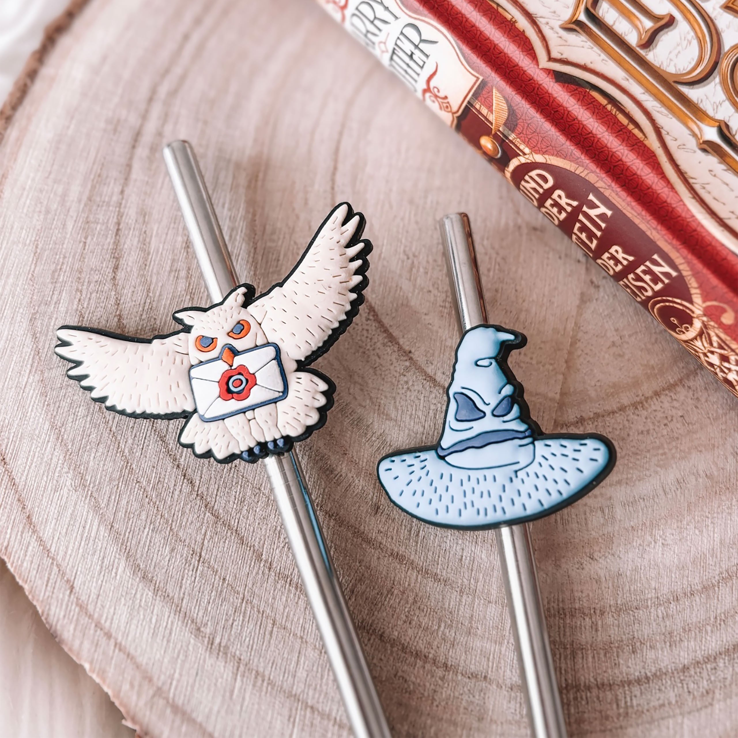 Imagen del producto Harry Potter - Set de 2 Pajitas Sombrero Seleccionador y Hedwig