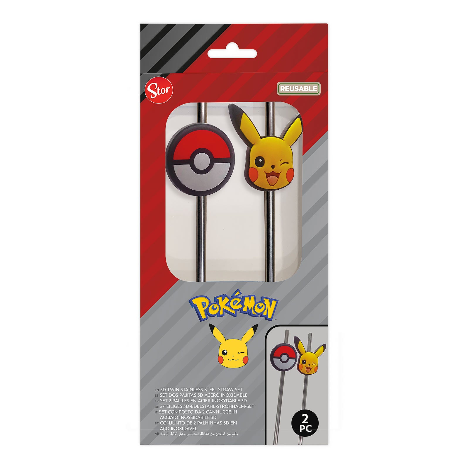 Imagen del producto Pokémon – Pajitas Pikachu y Poké Ball Set de 2