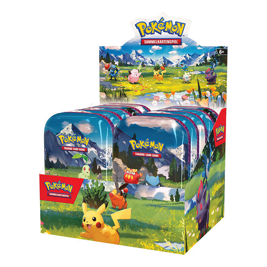 Imagen del producto Pokemon - Megaevolución Héroes Sublimes Lata de Cartas Coleccionables expositor de 10