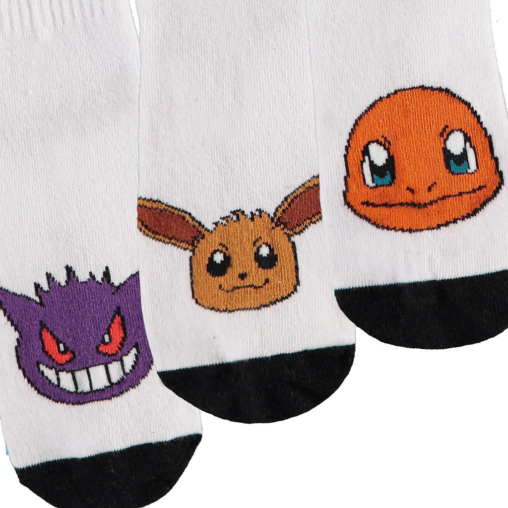 Imagen del producto Calcetines Charmander, Gengar y Eevee Pack de 3 - Pokémon