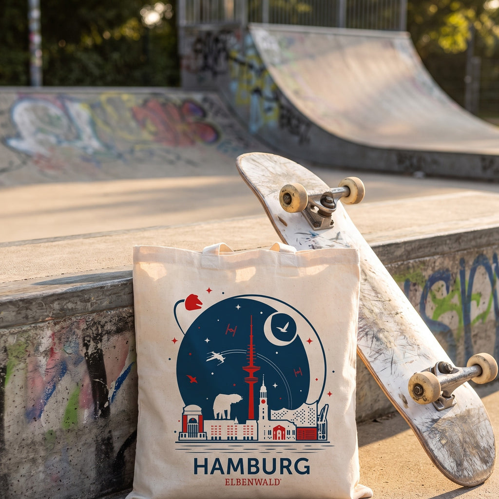 Imagen del producto Elbenwald en Hamburgo Bolsa de yute Skyline