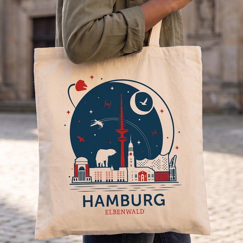 Imagen del producto Elbenwald en Hamburgo Bolsa de yute Skyline