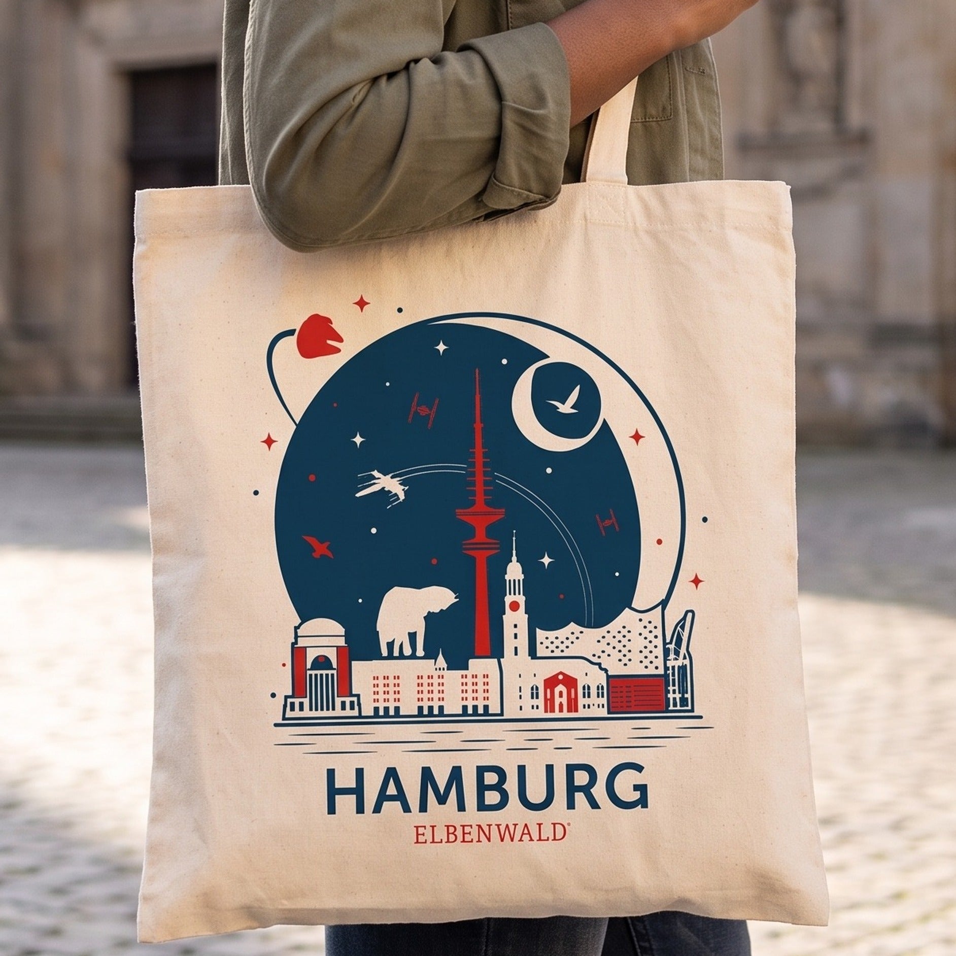 Imagen del producto Elbenwald en Hamburgo Bolsa de yute Skyline