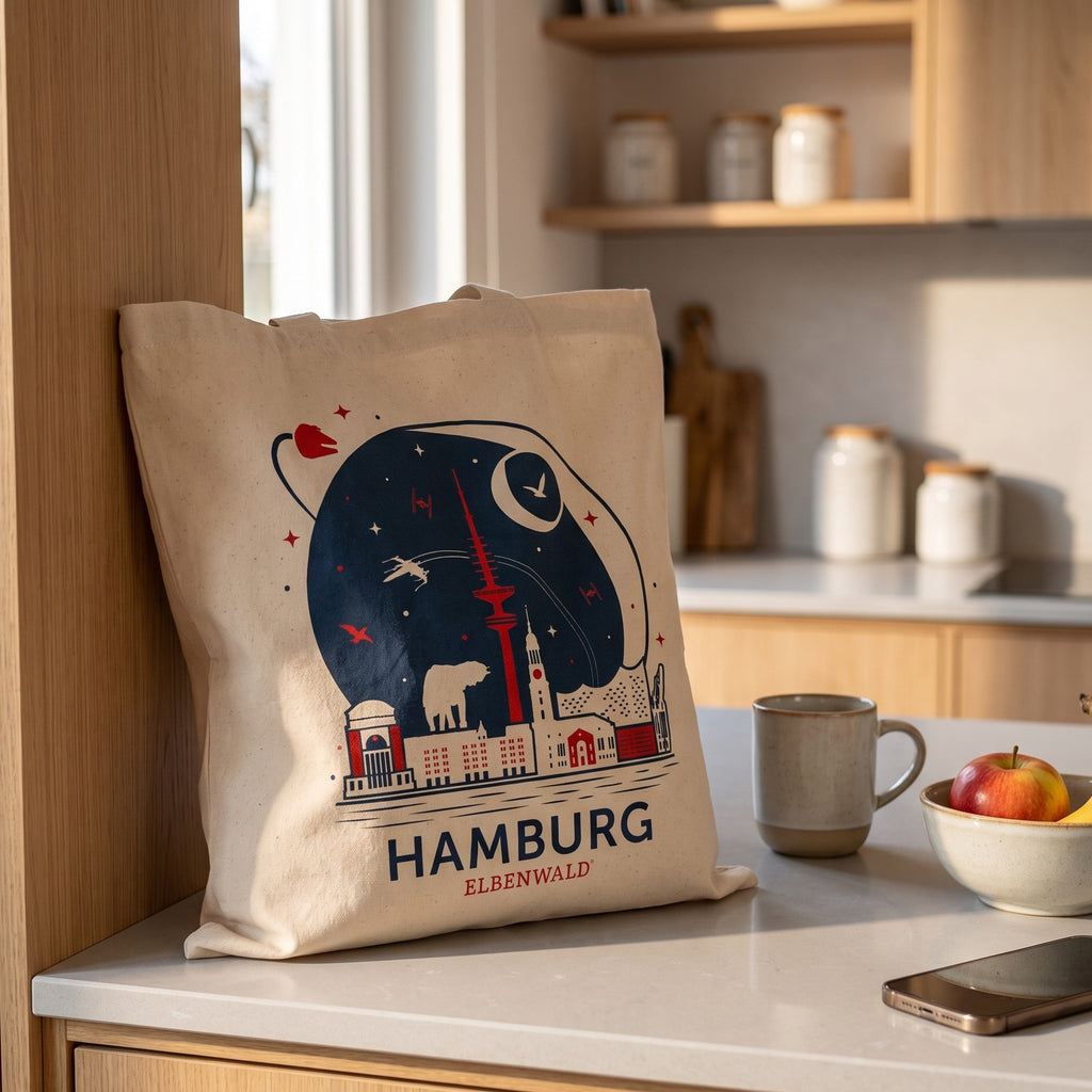Imagen del producto Elbenwald en Hamburgo Bolsa de yute Skyline