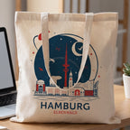 Imagen del producto Elbenwald en Hamburgo Bolsa de yute Skyline