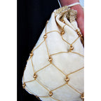 Imagen del producto Bolsa medieval de terciopelo Relindis beige