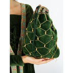 Imagen del producto Bolsa medieval de terciopelo Relindis verde