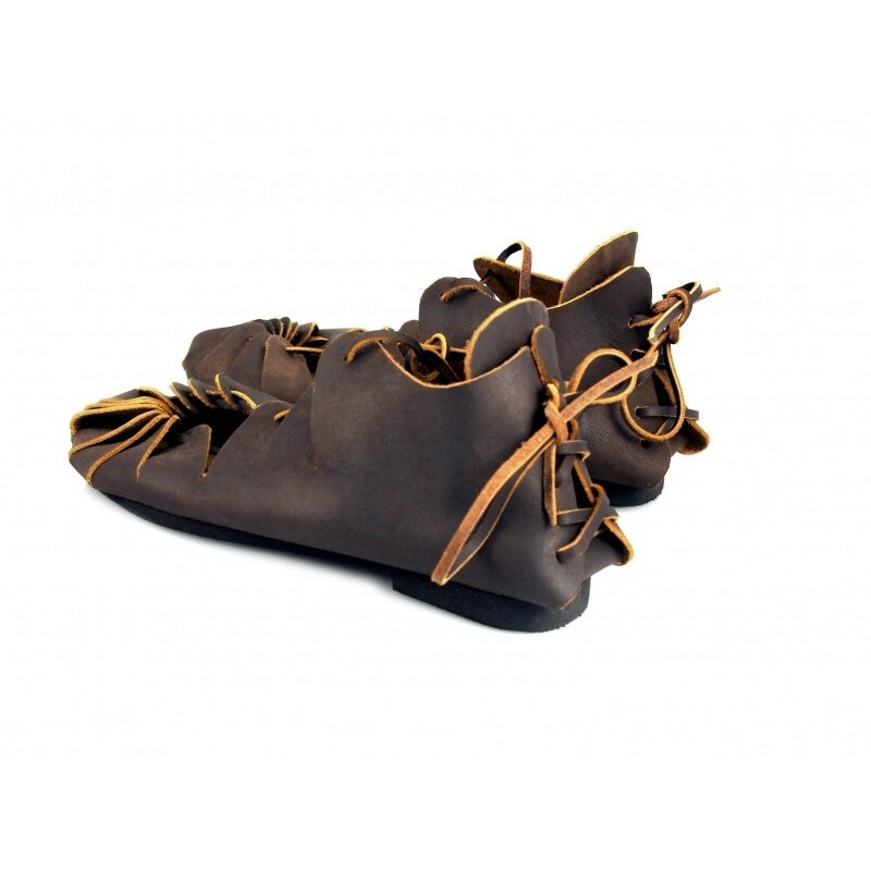 Imagen del producto Zapatos medievales de tobillo en cuero nobuk marrón