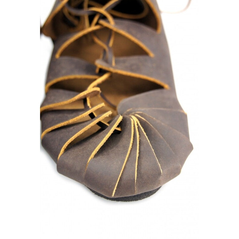 Imagen del producto Zapatos medievales de tobillo en cuero nobuk marrón