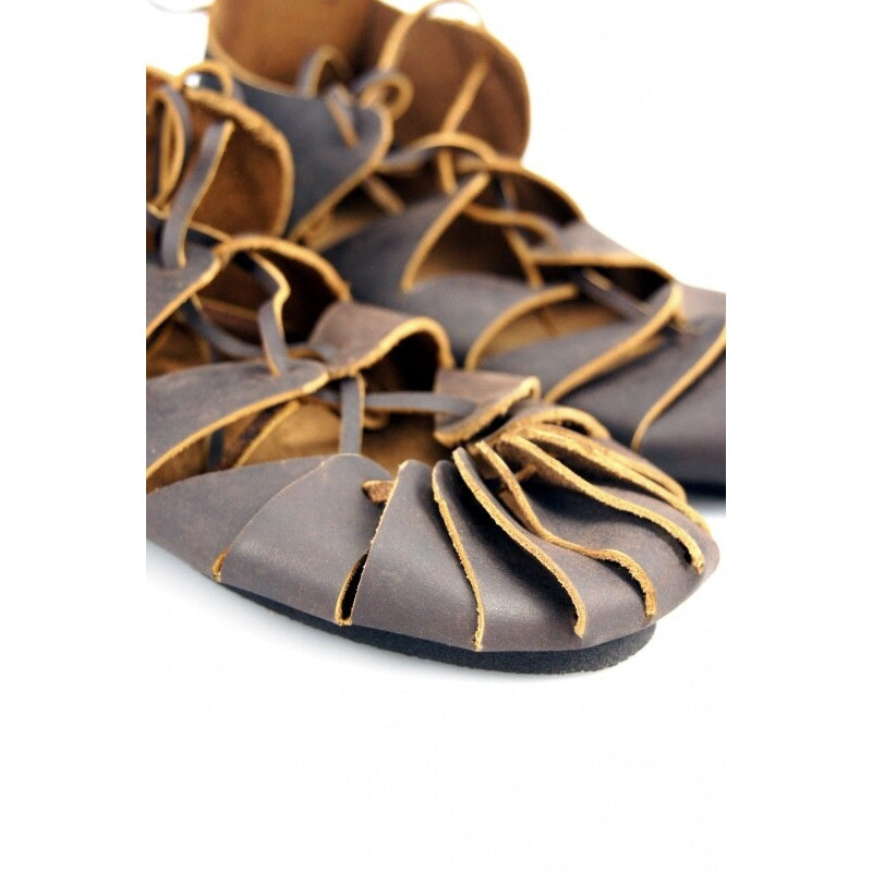 Imagen del producto Zapatos medievales de tobillo en cuero nobuk marrón