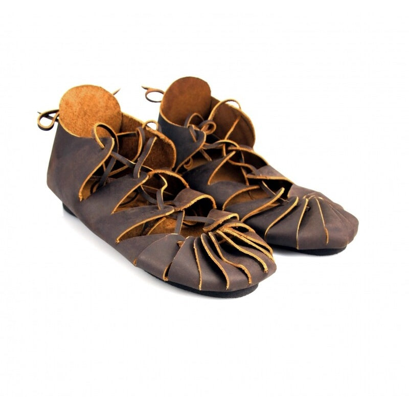 Imagen del producto Zapatos medievales de tobillo en cuero nobuk marrón