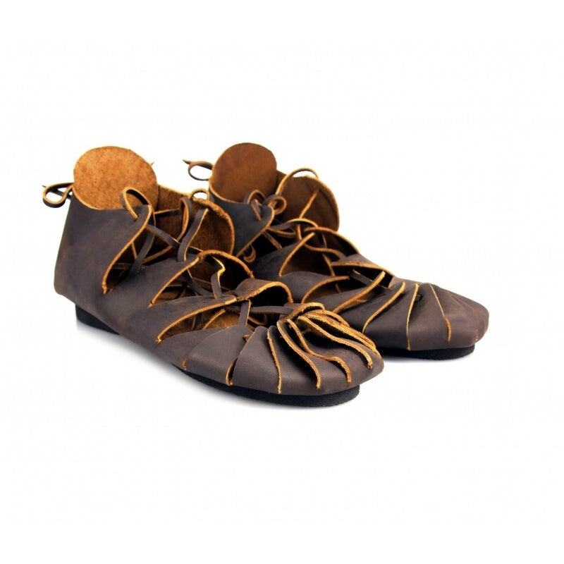 Imagen del producto Zapatos medievales de tobillo en cuero nobuk marrón
