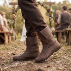 Imagen del producto Botas medievales con vuelta de cuero nobuck marrón