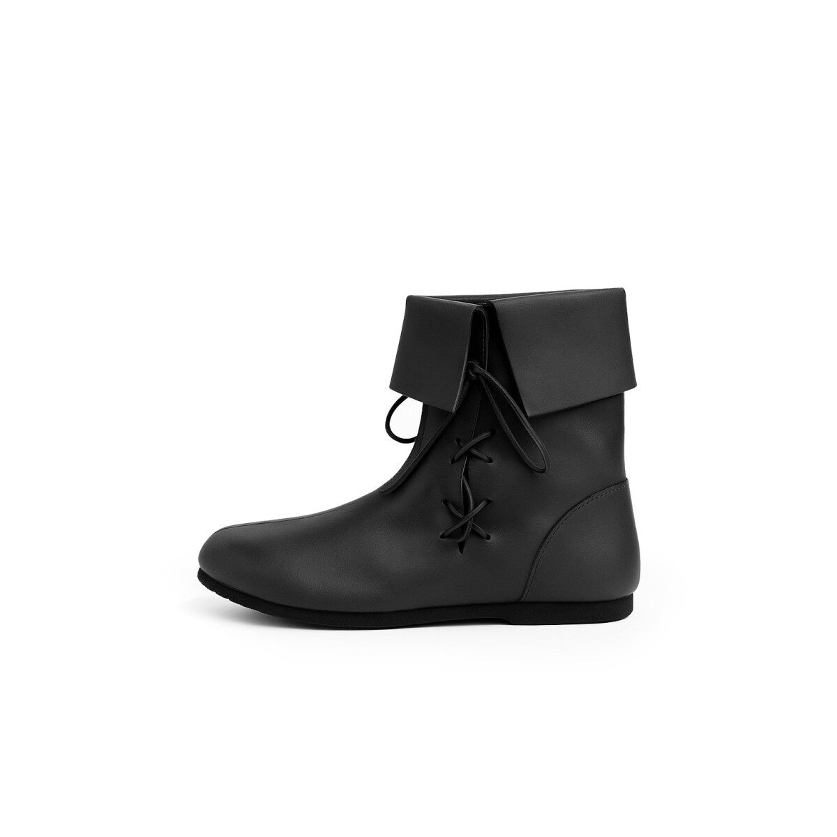 Imagen del producto Botas medievales con vuelta de cuero nobuck negro