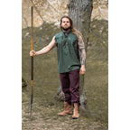 Imagen del producto Camisa medieval de cuello alto con cordones Louis sin mangas verde