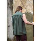 Imagen del producto Camisa medieval de cuello alto con cordones Louis sin mangas verde