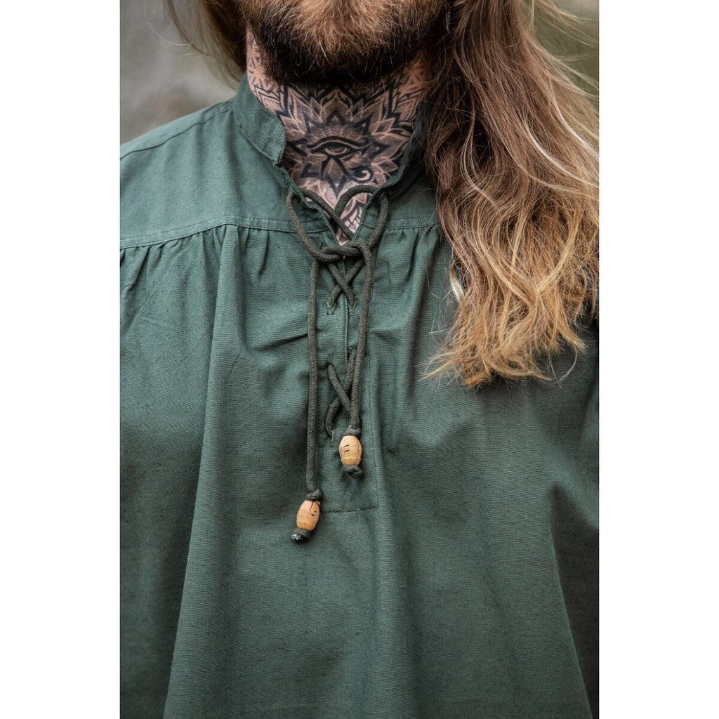 Imagen del producto Camisa medieval de cuello alto con cordones Louis sin mangas verde
