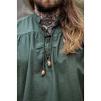 Imagen del producto Camisa medieval de cuello alto con cordones Louis sin mangas verde