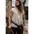Imagen del producto Camisa medieval con cuello alto y cordones Louis sin mangas beige