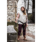 Imagen del producto Camisa medieval con cuello alto y cordones Louis sin mangas beige