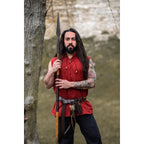 Imagen del producto Camisa medieval con cuello alto y cordones Louis sin mangas roja