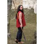 Imagen del producto Camisa medieval con cuello alto y cordones Louis sin mangas roja