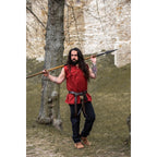 Imagen del producto Camisa medieval con cuello alto y cordones Louis sin mangas roja