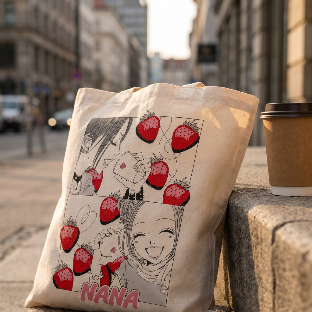 Imagen del producto Bolsa de tela Strawberry Cups para fans de NANA