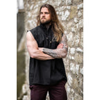 Product image Medieval Stand-Up Collar Lace-Up Shirt Louis Sleeveless Black