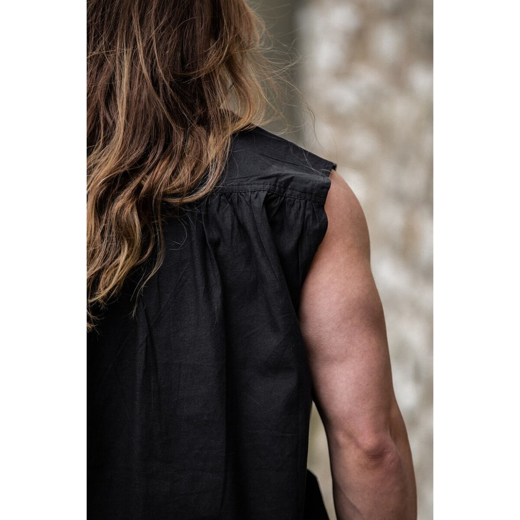 Product image Medieval Stand-Up Collar Lace-Up Shirt Louis Sleeveless Black
