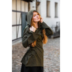 Imagen del producto Blusa medieval Lea con capucha y cordones verde