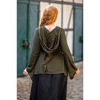 Imagen del producto Blusa medieval Lea con capucha y cordones verde