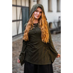 Imagen del producto Blusa medieval Lea con capucha y cordones verde