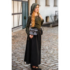 Imagen del producto Blusa medieval Lea con capucha y cordones verde