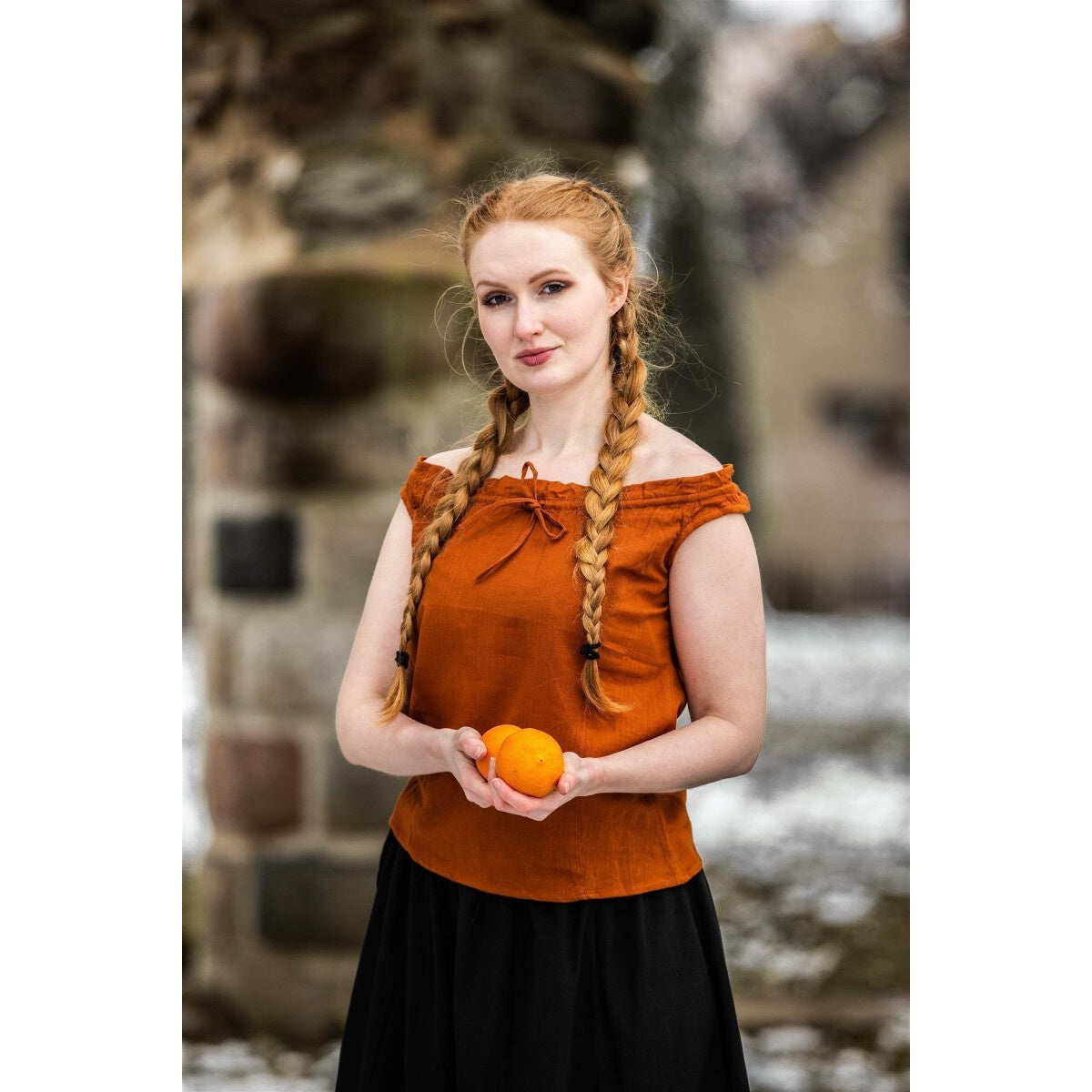 Imagen del producto Blusa medieval de verano Adele sin mangas roja