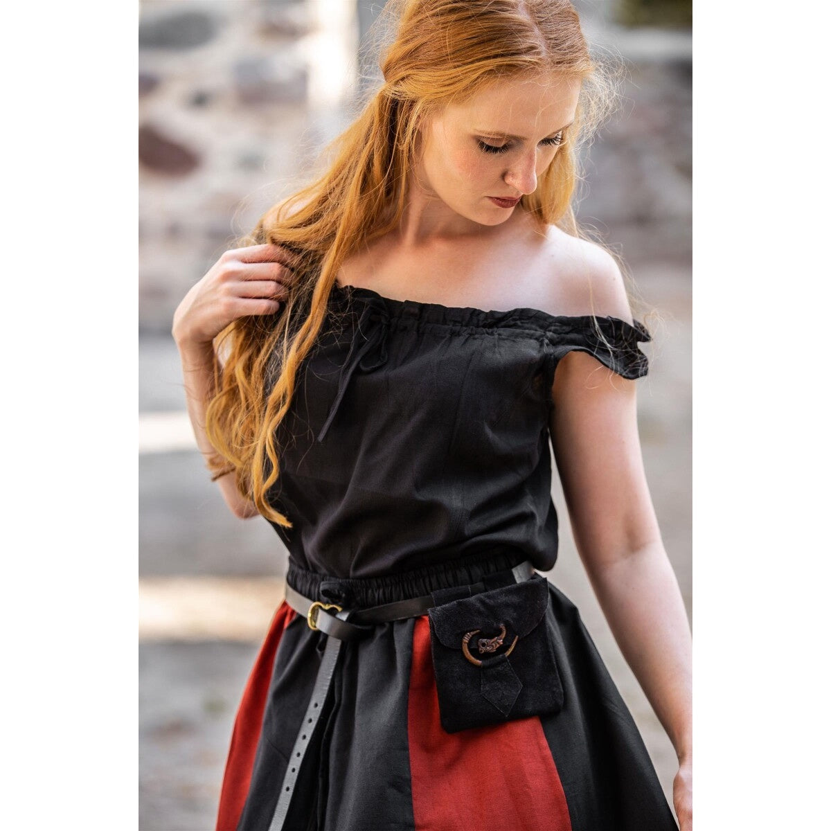 Imagen del producto Blusa de verano medieval Adele sin mangas negra