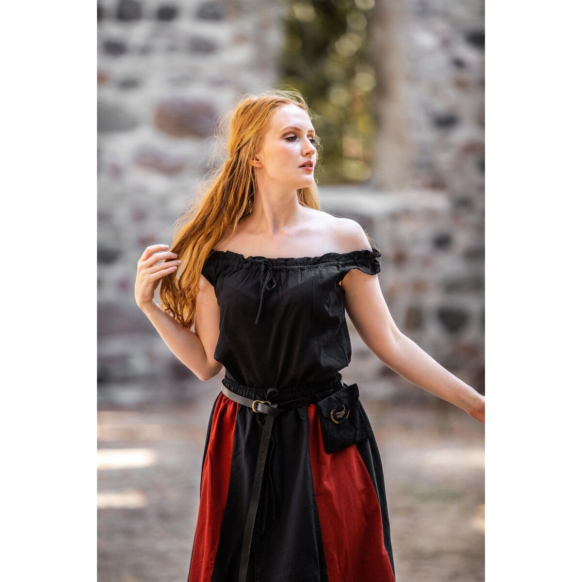 Imagen del producto Blusa de verano medieval Adele sin mangas negra